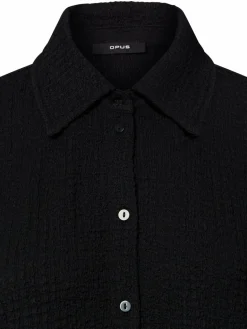 Opus Blusen<Damen Hemdbluse - Samsi schwarz uni