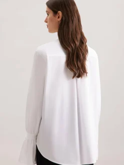 Seidensticker Blusen<Damen Hemdbluse - Uni weiß uni