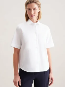 Seidensticker Blusen<Damen Hemdbluse - Uni weiß uni