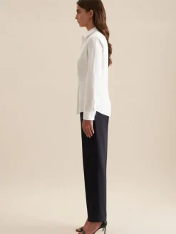 Seidensticker Blusen<Damen Hemdbluse - Uni weiß uni