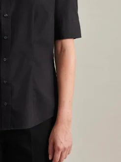 Seidensticker Blusen<Damen Hemdbluse - Uni schwarz uni