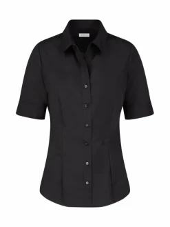 Seidensticker Blusen<Damen Hemdbluse - Uni schwarz uni