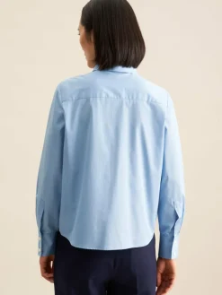 Seidensticker Blusen<Damen Hemdbluse - Uni blau uni