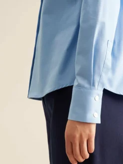 Seidensticker Blusen<Damen Hemdbluse - Uni blau uni