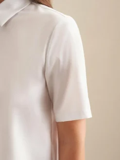 Seidensticker Blusen<Damen Hemdbluse - Uni weiß uni