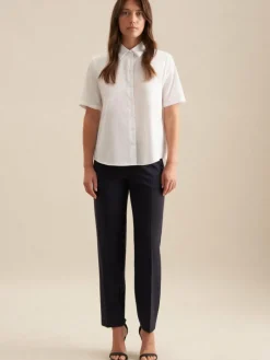 Seidensticker Blusen<Damen Hemdbluse - Uni weiß uni