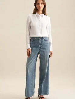 Seidensticker Blusen<Damen Hemdbluse - Uni weiß uni