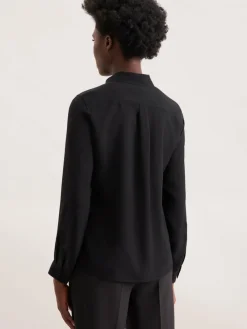 Seidensticker Blusen<Damen Hemdbluse - Uni schwarz uni