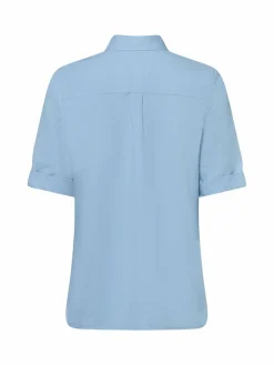 Olsen Blusen<Damen Hemdbluse mit Leinen-Anteil - Boho Beauty hellblau uni