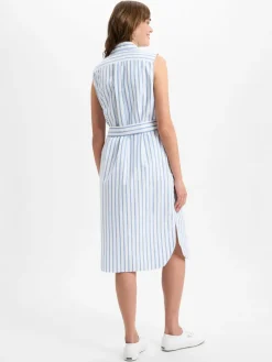 Polo Ralph Lauren Kleider<Damen Hemdblusenkleid weiß hellblau gestreift