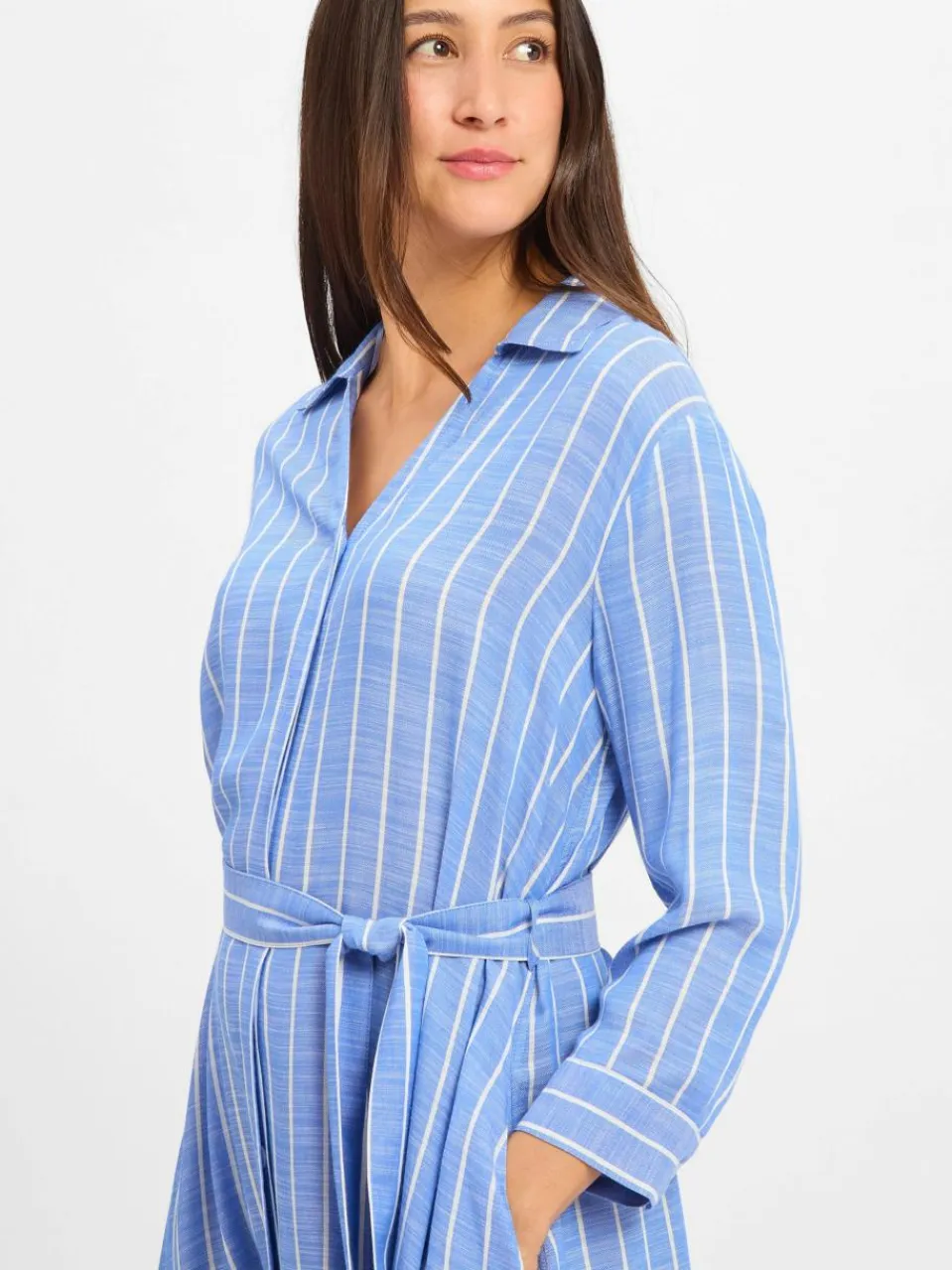 Marie Lund Kleider<Damen Hemdblusenkleid hellblau weiß gestreift