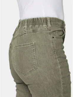 Goldner Jeans<Damen High-Stretch-Jeanshose - Damen Jeans Slim Fit LOUISA mit Stretch-Anteil grün uni