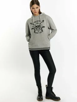 MyMo Sweatshirts & Sweatjacken<Damen Hoodie grau meliert