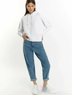 MyMo Sweatshirts & Sweatjacken<Damen Hoodie ecru uni