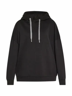 Usha Sweatshirts & Sweatjacken<Damen Hoodie schwarz uni