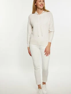 Usha Sweatshirts & Sweatjacken<Damen Hoodie weiß uni