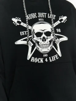 MyMo Sweatshirts & Sweatjacken<Damen Hoodie schwarz bedruckt