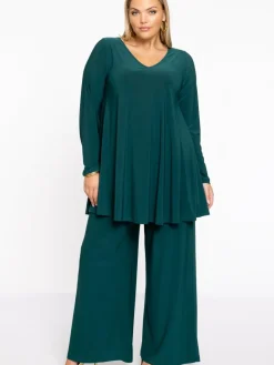 YOEK Hosen<Damen Hose grün uni