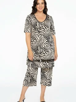 YOEK Hosen<Damen Hose weiß bedruckt