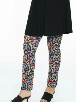 YOEK Hosen<Damen Hose schwarz bedruckt