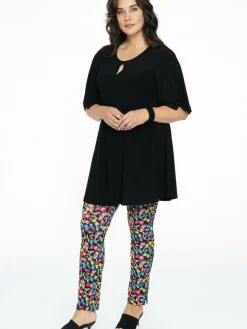 YOEK Hosen<Damen Hose schwarz bedruckt