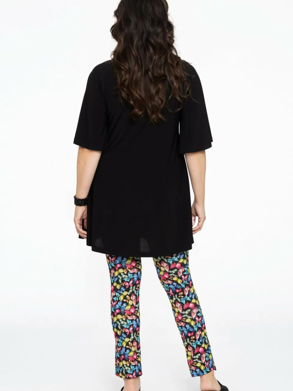 YOEK Hosen<Damen Hose schwarz bedruckt