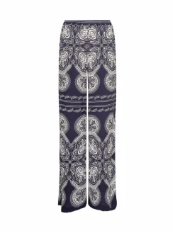 Seidensticker Hosen<Damen Hose - Tuchprint blau bedruckt