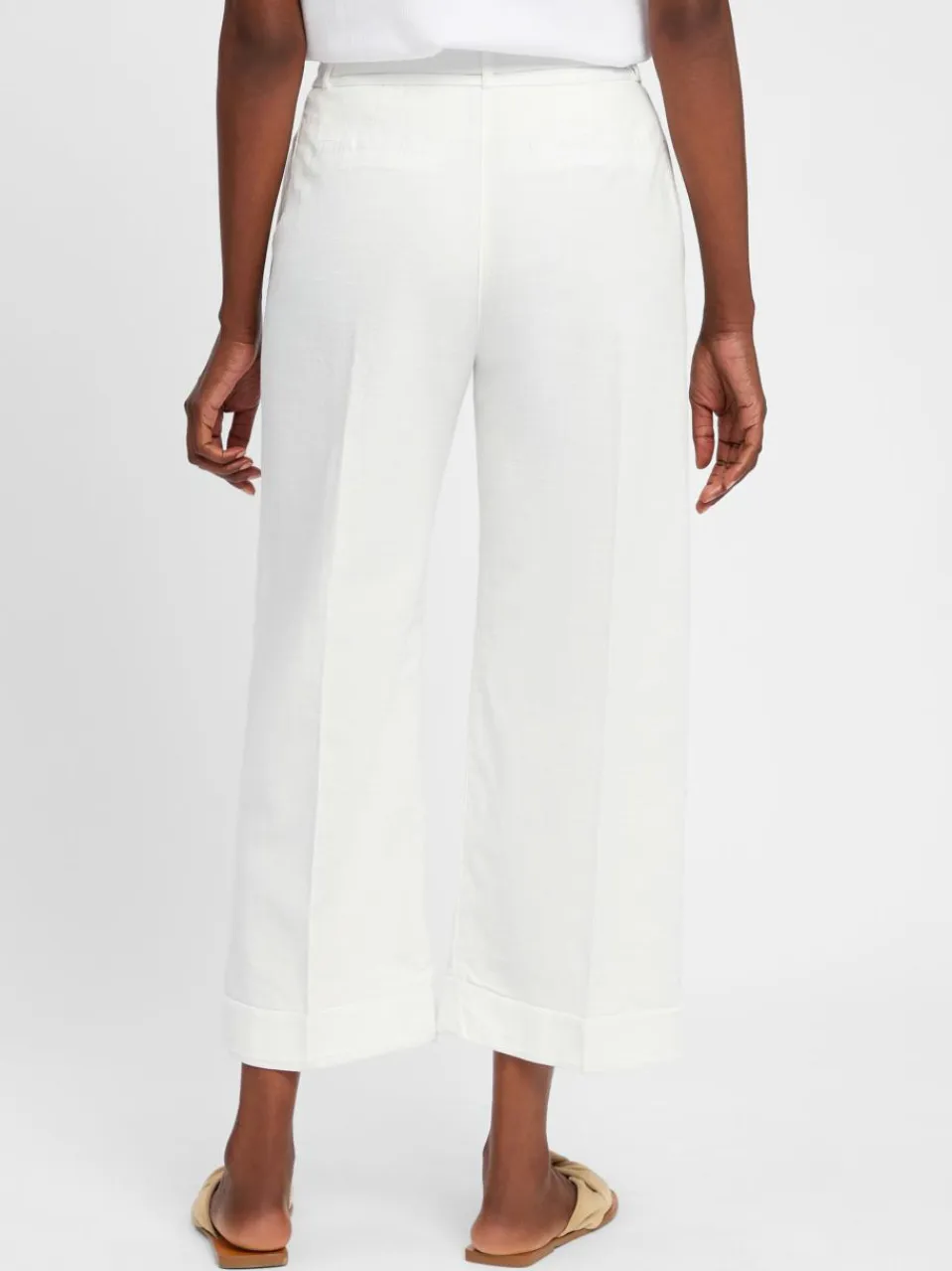 Opus Hosen<Damen Hose mit Leinen-Anteil - Meeri french weiß uni