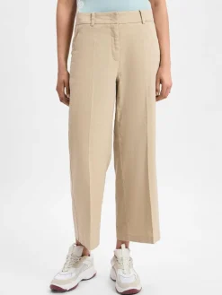 Cambio Hosen<Damen Hose mit Leinenanteil - California beige uni