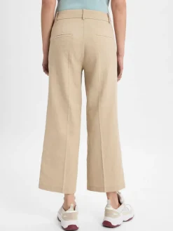 Cambio Hosen<Damen Hose mit Leinenanteil - California beige uni