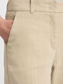 Cambio Hosen<Damen Hose mit Leinenanteil - California beige uni