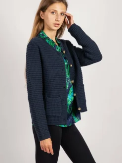 Vicci Germany Pullover & Strickjacken<Damen Jacke blau uni