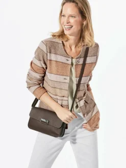 Goldner Pullover & Strickjacken<Damen Jacke - Jacke in Bouclé-Optik beige gemustert