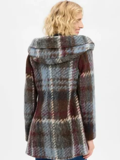 Amber & June Jacken & Westen<Damen Jacke mit Woll-Anteil blau mehrfarbig kariert