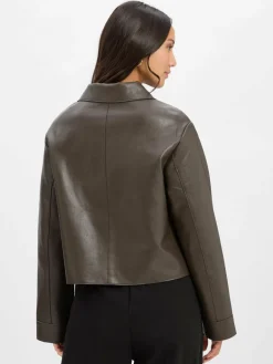 Neo Noir Jacken & Westen<Damen Jacke Romana Faux schoko uni