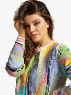 Carlo Colucci Pullover & Strickjacken<Damen Jacquardpullover - Curtoni weiß gestreift