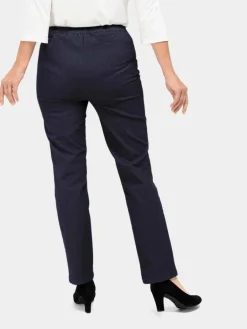 Goldner Jeans<Damen Jeans - Bequeme Jeansschlupfhose Louisa blau uni