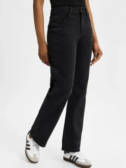 Noisy May Hosen<Damen Jeans - NMYolanda NW Wide schwarz uni