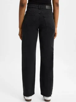 Noisy May Hosen<Damen Jeans - NMYolanda NW Wide schwarz uni