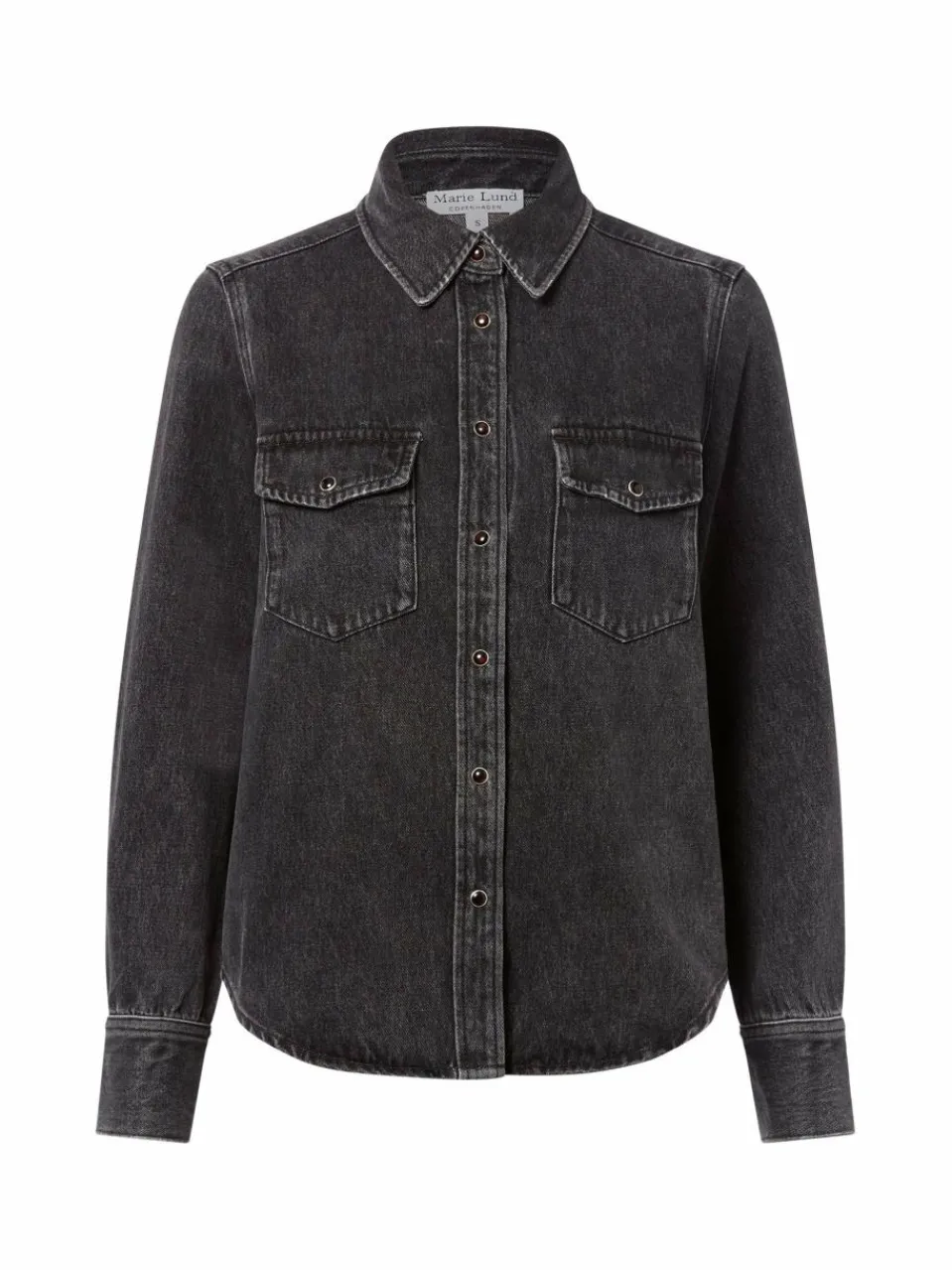 Marie Lund Collection Blusen<Damen Jeansbluse schwarz uni