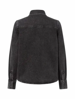 Marie Lund Collection Blusen<Damen Jeansbluse schwarz uni