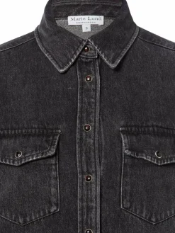 Marie Lund Collection Blusen<Damen Jeansbluse schwarz uni