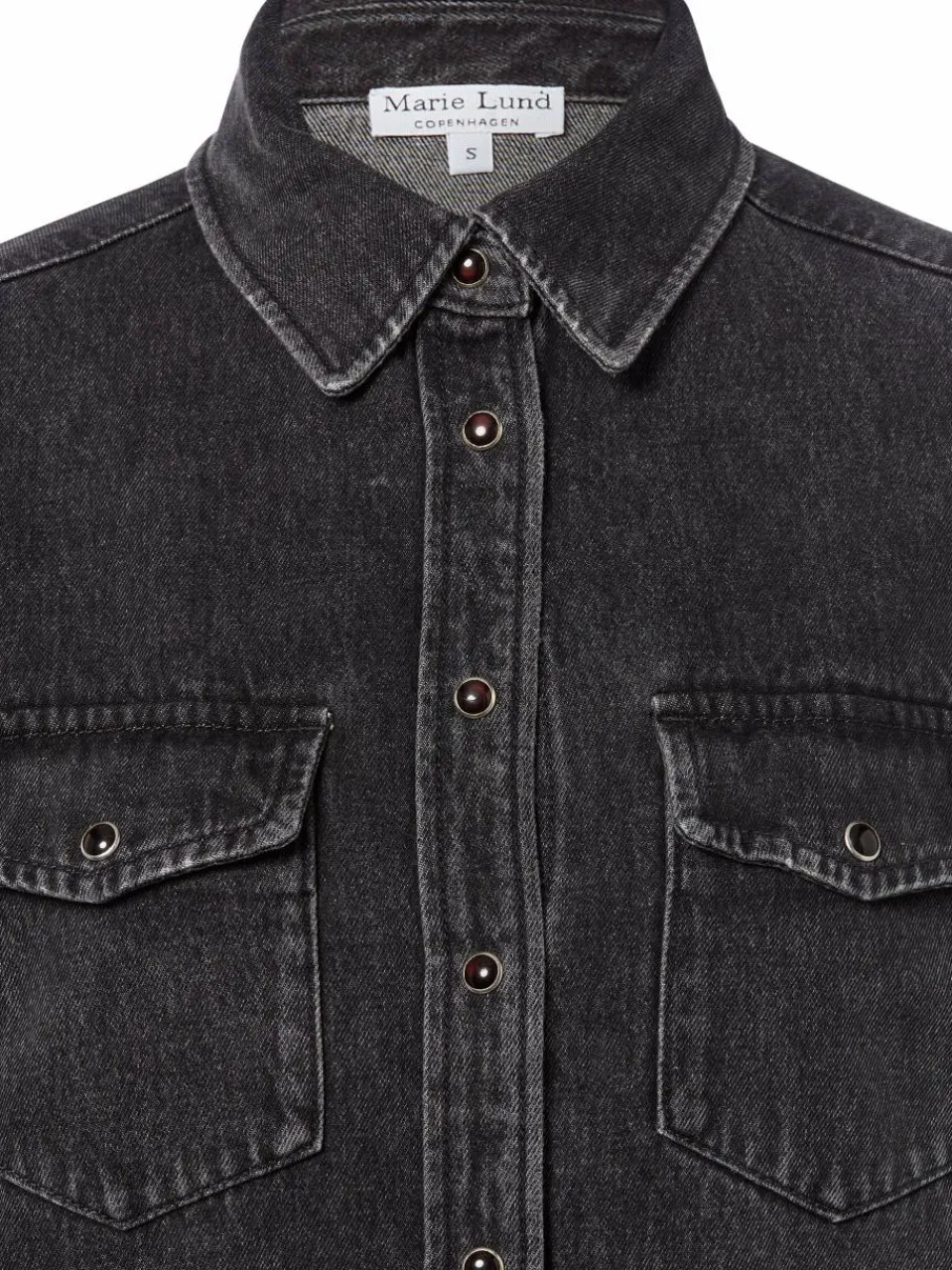 Marie Lund Collection Blusen<Damen Jeansbluse schwarz uni