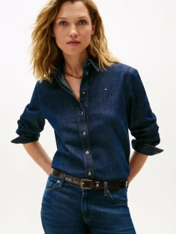 Damen Tommy Hilfiger Blusen>Damen Jeansbluse