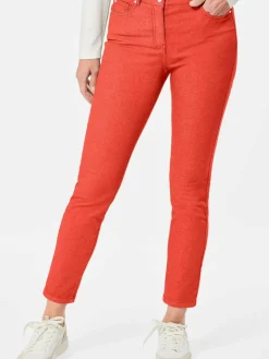 Goldner Jeans<Damen 7/8-Jeanshose - Schmale Stretchhose BELLA orange uni