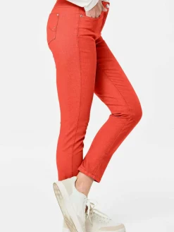 Goldner Jeans<Damen 7/8-Jeanshose - Schmale Stretchhose BELLA orange uni