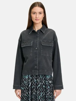 Betty & Co Jacken & Westen<Damen Jeansjacke grau denim uni