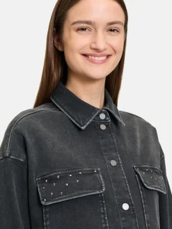 Betty & Co Jacken & Westen<Damen Jeansjacke grau denim uni