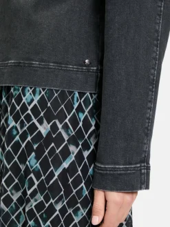 Betty & Co Jacken & Westen<Damen Jeansjacke grau denim uni