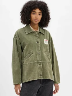 american vintage Jacken & Westen<Damen Jeansjacke - Uzatown oliv uni